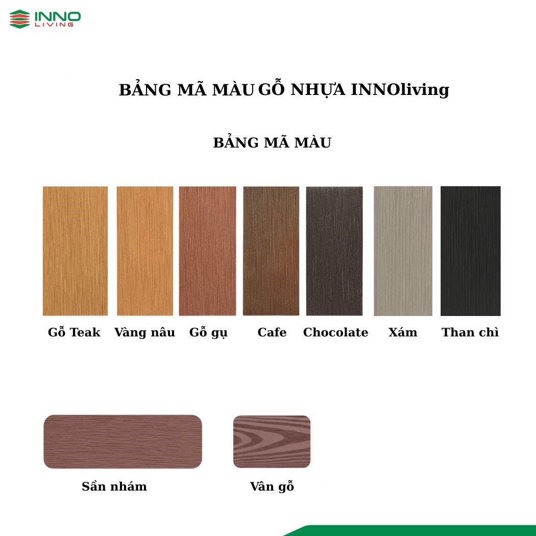 Bảng màu tấm gỗ nhựa ngoài trời