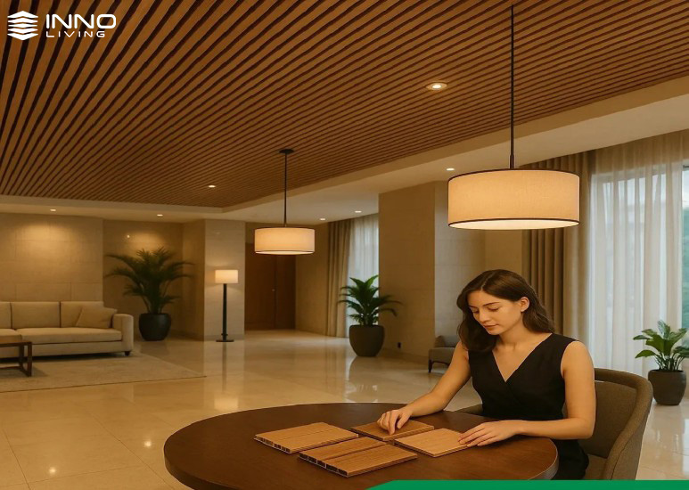 Trần Lam Gỗ Nhựa Trong Nhà - Giải Pháp Trang Trí Nội Thất Sang Trọng 2 Trần lam gỗ nhựa