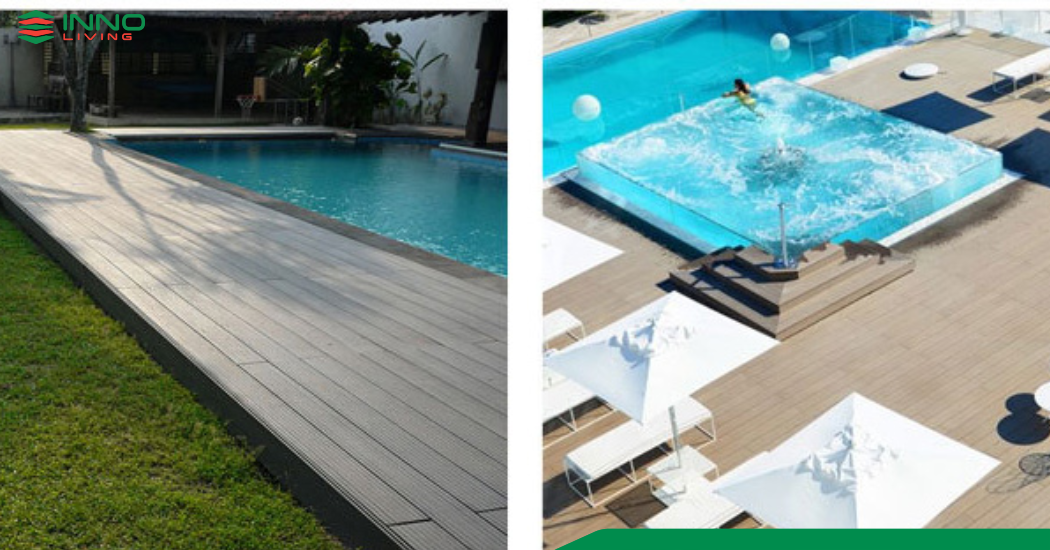 Ứng dụng xây dựng sang trọng của sàn gỗ nhựa lỗ tròn ngoài trời INNOliving 140x25