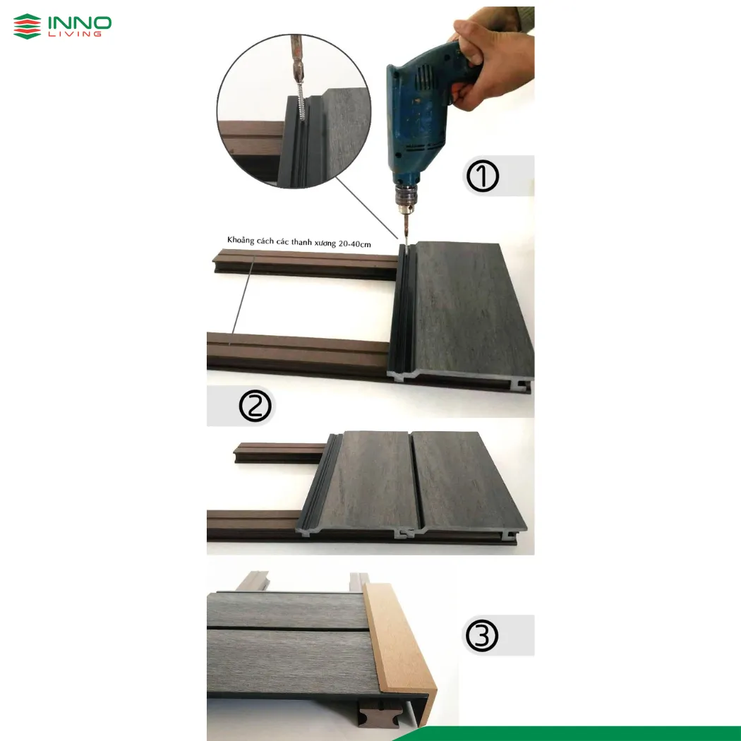 Cách lắp đặt tấm gỗ nhựa ngoài trời Cách lắp đặt tấm gỗ nhựa ngoài trời
