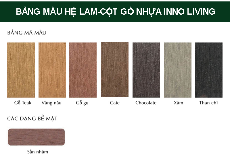 Bảng màu sản phẩm tại INNO LIVING