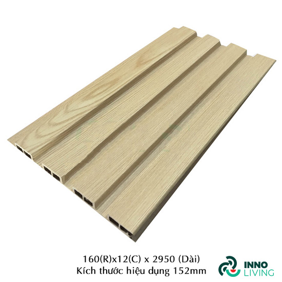 Lam gỗ nhựa ốp tường 4 sóng cao 12mm - Tấm ốp lam sóng INNOliving