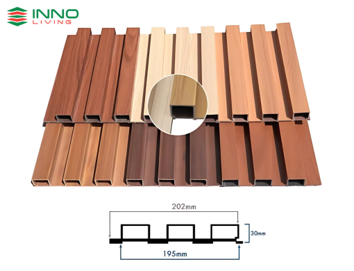 Lam sóng W202T30 kết hợp bột gỗ, nhựa, bền đẹp, chống bám bụi hiệu quả