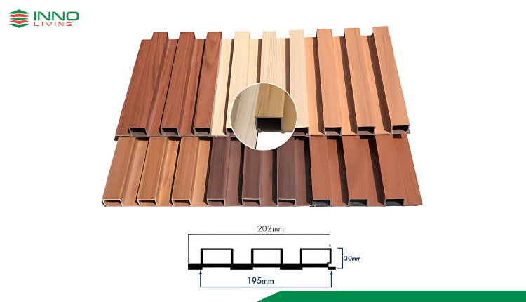 Lam sóng W202T30 kết hợp bột gỗ, nhựa, bền đẹp, chống bám bụi hiệu quả Lam sóng W202T30 kết hợp bột gỗ, nhựa, bền đẹp, chống bám bụi hiệu quả