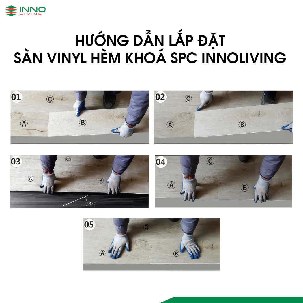 Hướng dẫn lắp đặt sàn nhựa vinyl vân gỗ 4mm có hèm khóa INNOliving IN161 Hướng dẫn lắp đặt sàn nhựa vinyl vân gỗ 4mm có hèm khóa INNOliving IN161