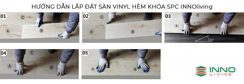 Hướng dẫn lắp đặt Sàn vinyl hèm khóa SPC INNOliving 4mm IN116