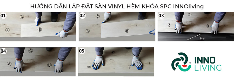 Hướng dẫn lắp đặt sàn vinyl hèm khóa SPC INNOliving 4mm IN116 Hướng dẫn lắp đặt sàn vinyl hèm khóa SPC INNOliving 4mm IN116