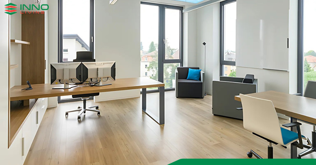 Sàn SPC cách âm là vật liệu bột đá nhựa PVC, bền, chống nước, cách âm tốt Sàn SPC cách âm là vật liệu bột đá nhựa PVC, bền, chống nước, cách âm tốt