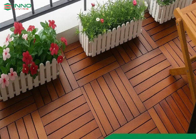 Trang trí ban công bằng gỗ nhựa ngoài trời composite