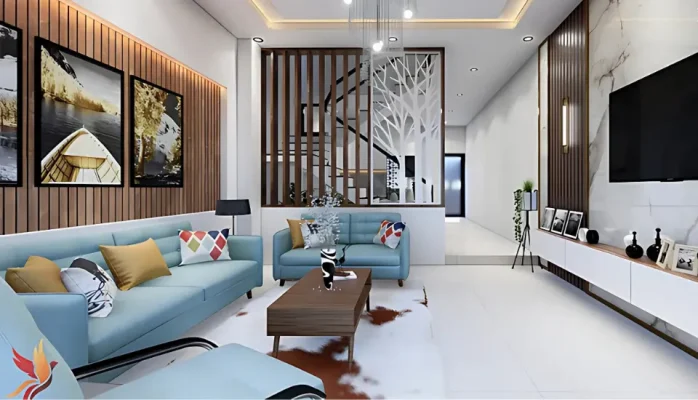 Ứng Dụng Gỗ Nhựa Trong Nhà Làm Vách Ngăn Phòng Khách