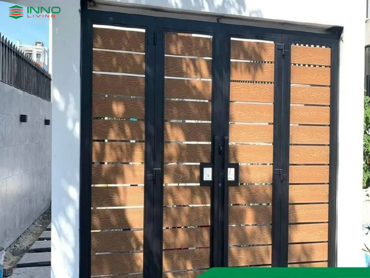 Cổng gỗ nhựa ngoài trời