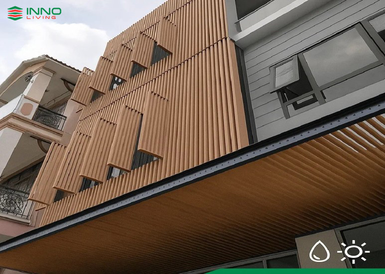 Tấm ốp lam sóng gỗ nhựa ngoài trời
