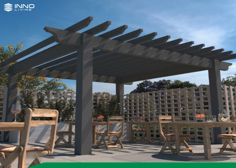 Giàn hoa gỗ nhựa ngoài trời