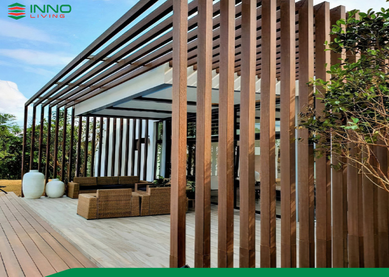 Giàn hoa gỗ nhựa ngoài trời