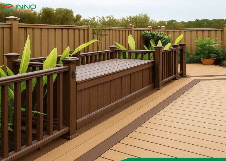 Báo giá làm 20+ mẫu hàng rào gỗ nhựa ngoài trời bền đẹp năm 2024 2 Hàng rào gỗ nhựa ngoài trời