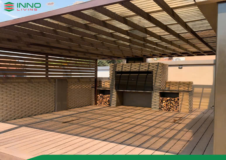 Giàn hoa gỗ nhựa ngoài trời