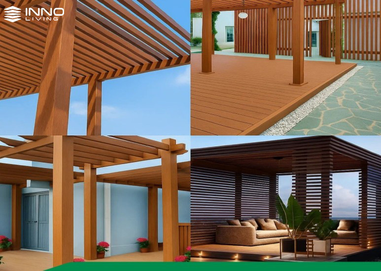 Cột gỗ nhựa ngoài trời