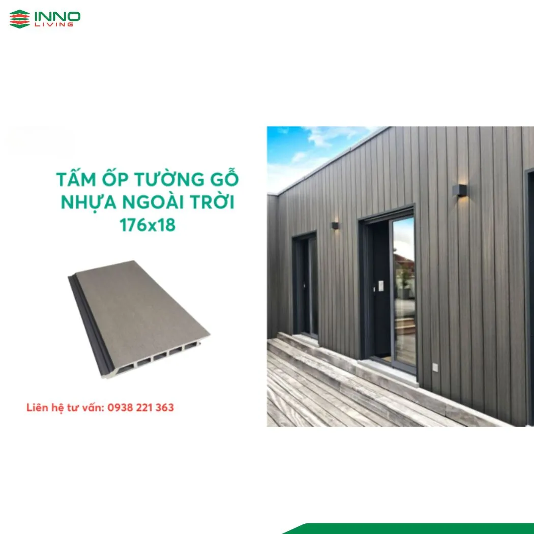 Tấm ốp tường gỗ nhựa ngoài trời INNO LIVING 176x18 Tấm ốp tường gỗ nhựa ngoài trời INNO LIVING 176x18