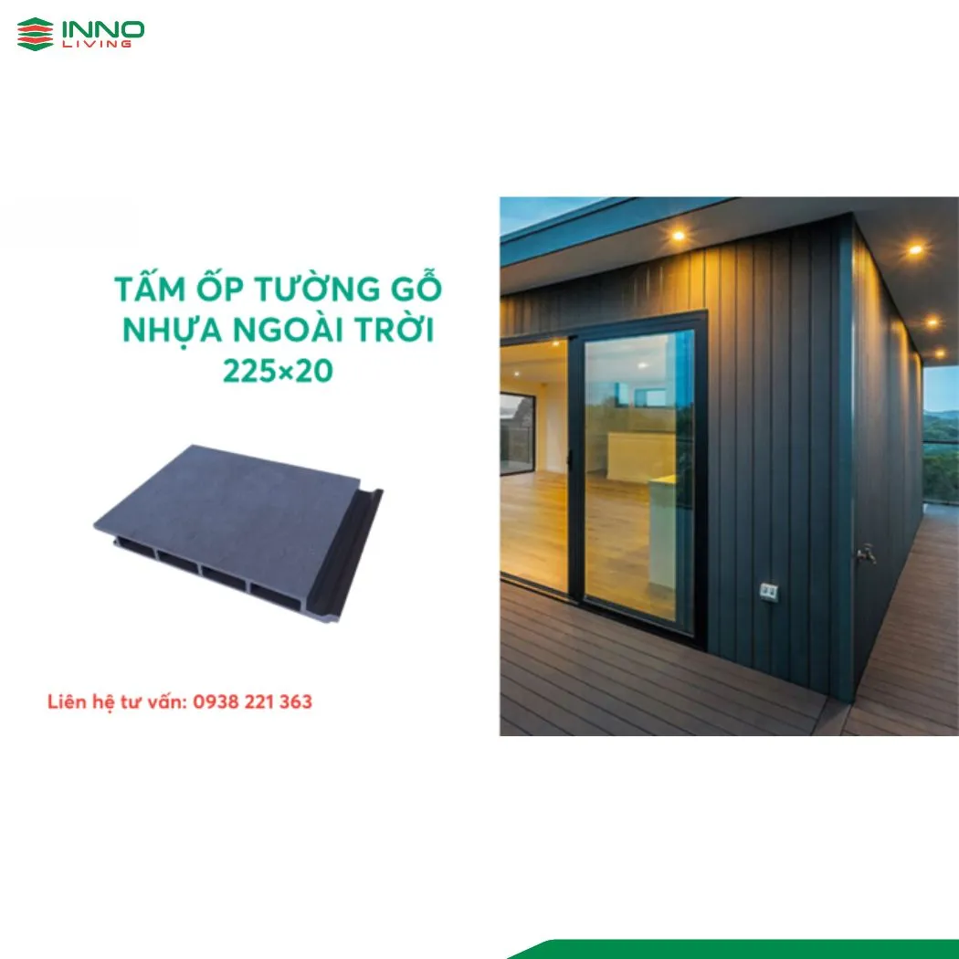 Tấm gỗ nhựa ốp tường gỗ nhựa composite INNO LIVING 225x 20 Tấm gỗ nhựa ốp tường gỗ nhựa composite INNO LIVING 225x 20