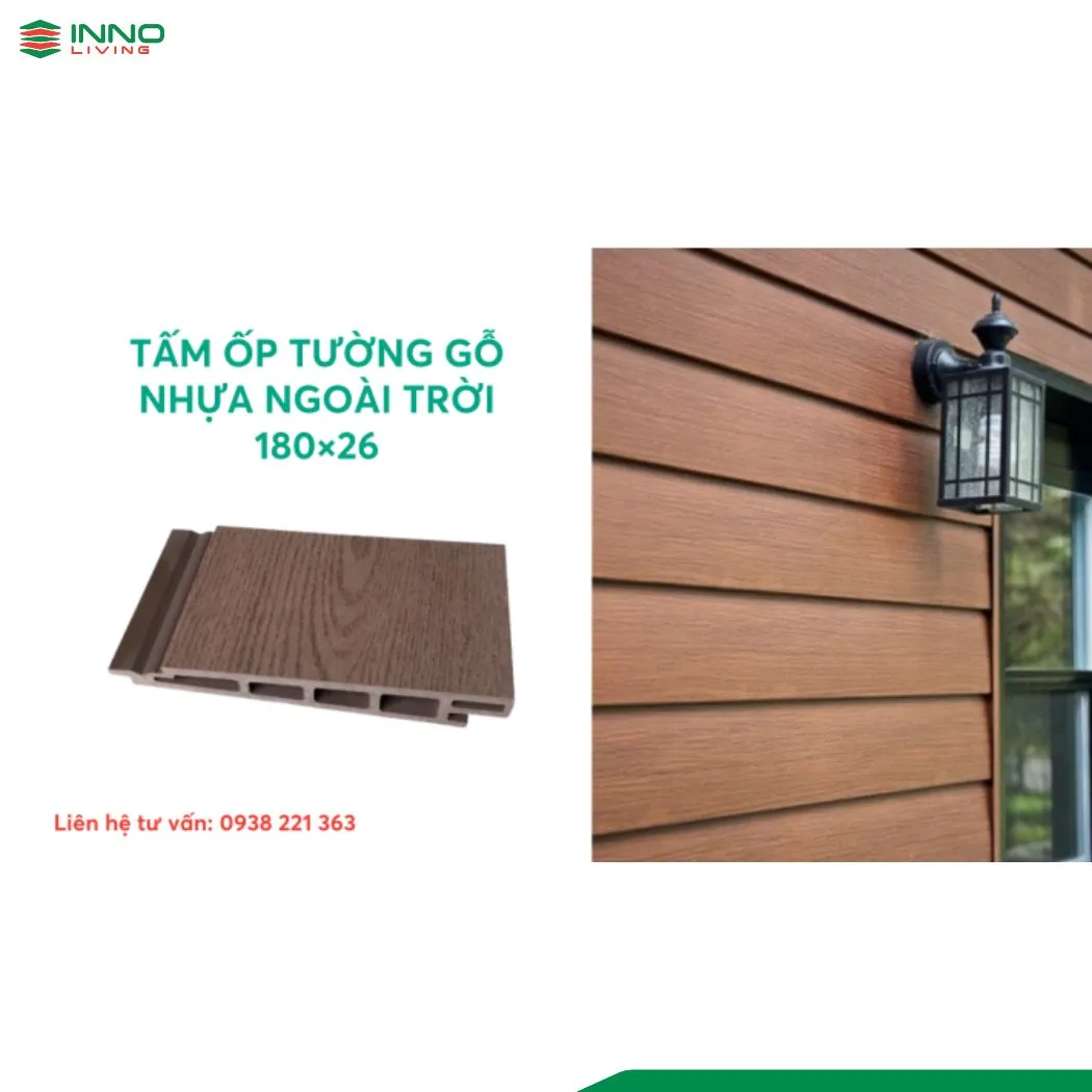 Tấm ốp tường gỗ nhựa ngoài trời INNO LIVING 180x26 Tấm ốp tường gỗ nhựa ngoài trời INNO LIVING 180x26