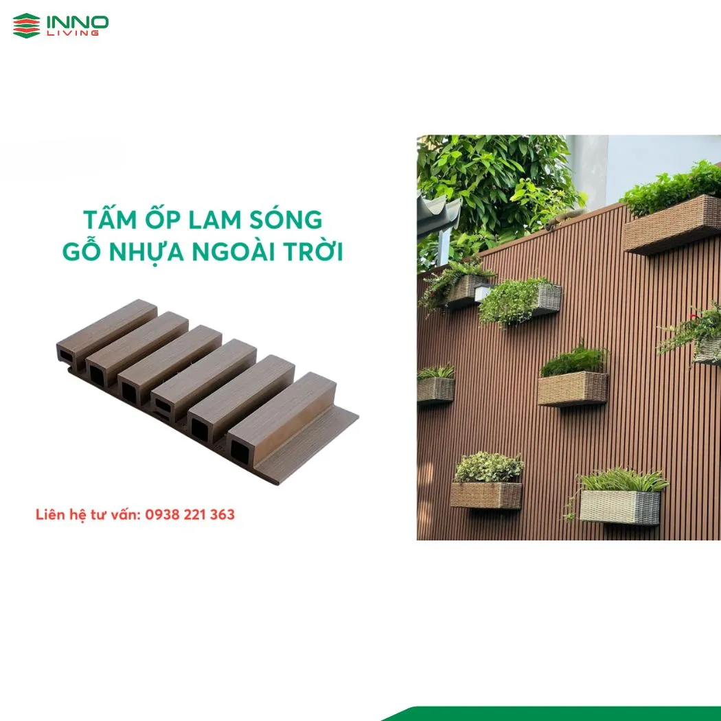 Tấm ốp lam sóng gỗ nhựa ngoài trời Tấm ốp lam sóng gỗ nhựa ngoài trời