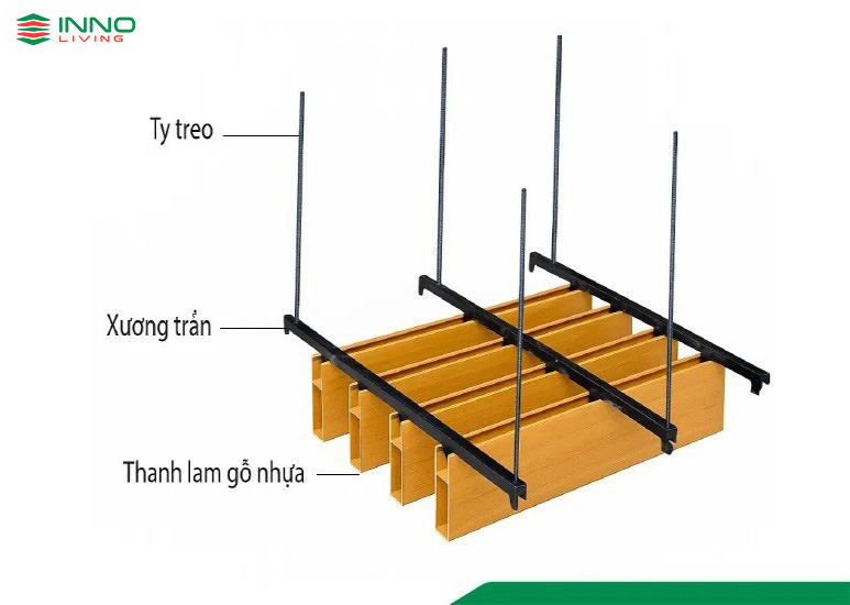 Lam trần thả gỗ nhựa