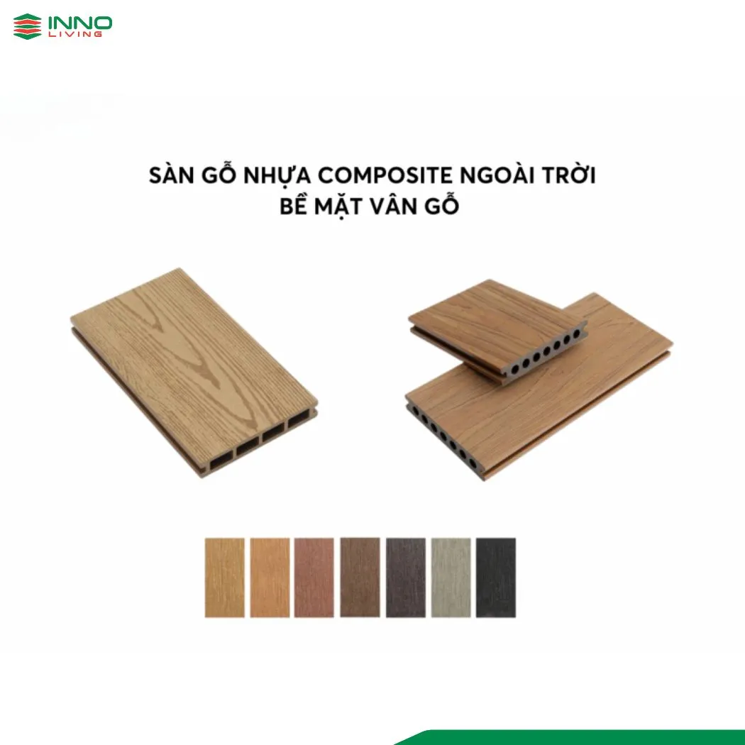 Mẫu sàn gỗ nhựa composite ngoài trời bề mặt vân gỗ Mẫu sàn gỗ nhựa composite ngoài trời bề mặt vân gỗ