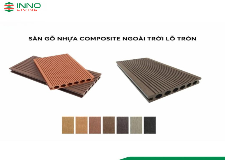Top 4 Mẫu Sàn Gỗ Nhựa Composite Ngoài Trời Tốt Nhất Hiện Nay 5 Sàn gỗ nhựa composite ngoài trời lỗ tròn