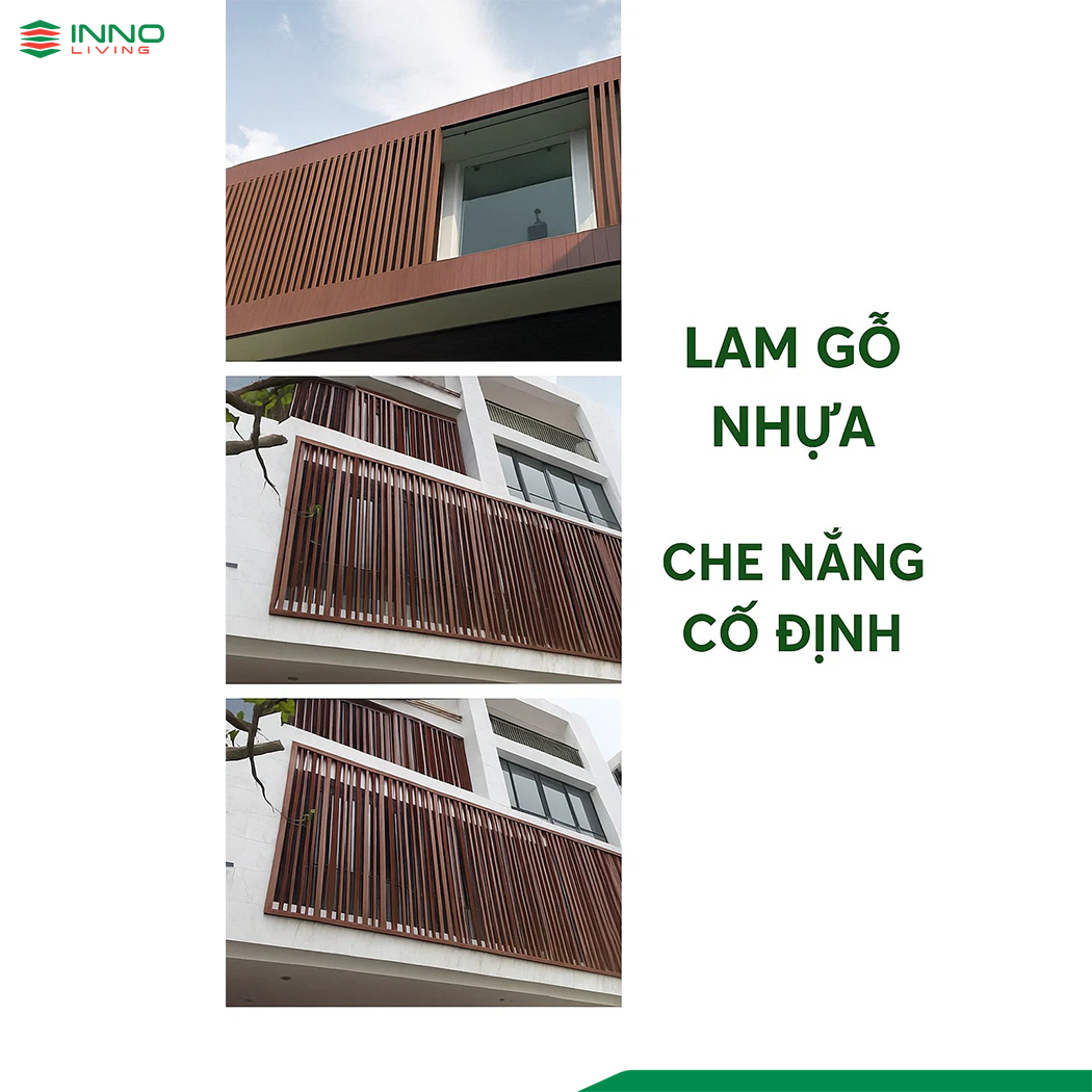 Lam che nắng gỗ nhựa ngoài trời có ưu điểm bền bỉ, thẩm mỹ cao, chống chịu thời tiết tốt