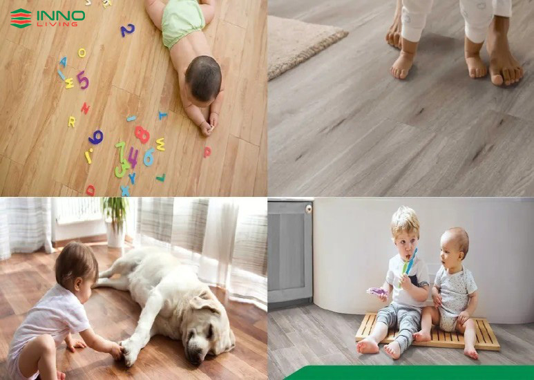 Sàn SPC Chống Trượt An Toàn Cho Người Già & Trẻ Em 6 Sàn SPC chống trượt