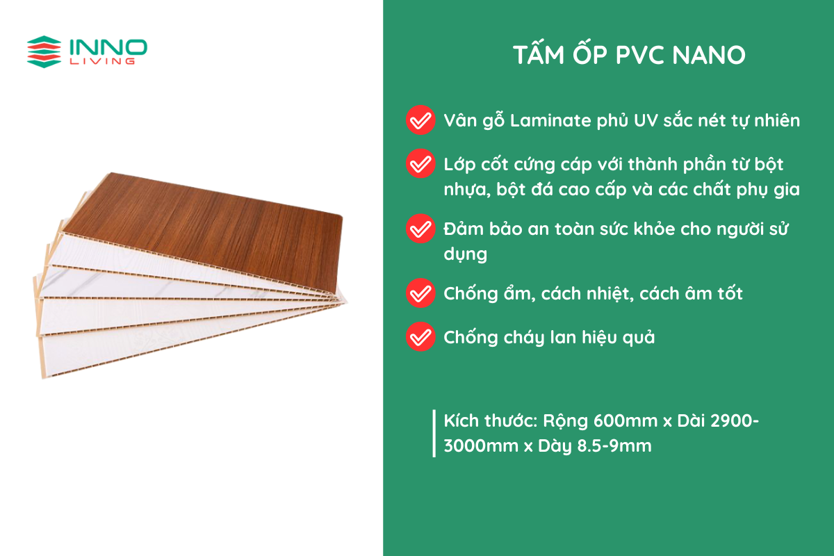 ốp tường pvc nano 9mm