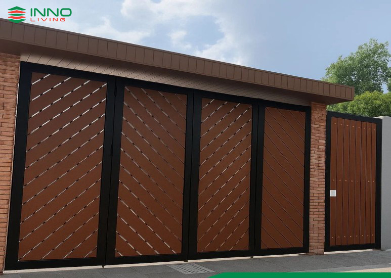 Cổng gỗ nhựa ngoài trời