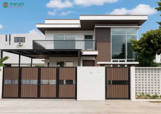 Cổng gỗ nhựa ngoài trời