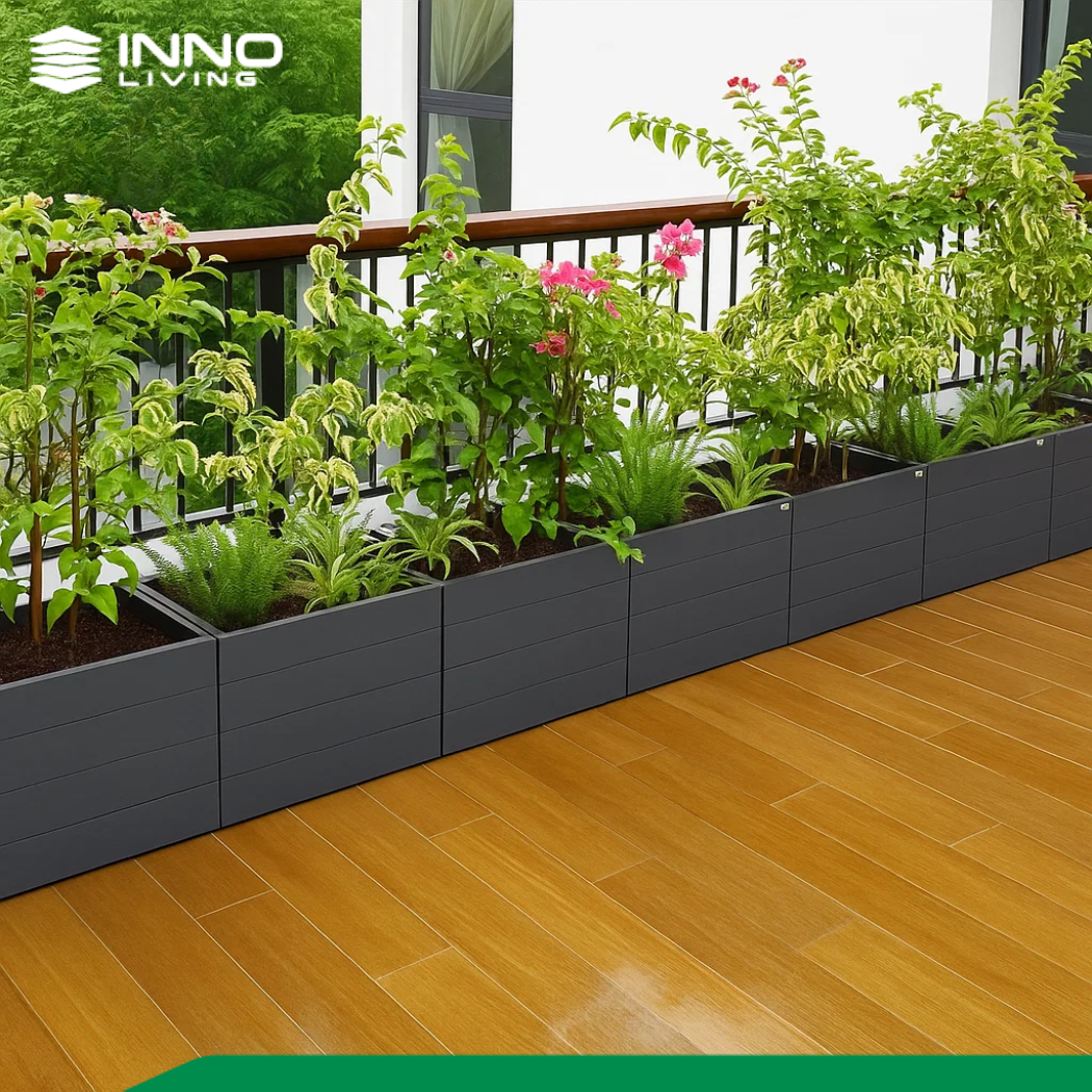 Chậu hoa gỗ nhựa ngoài trời mang mảng xanh vào không gian sống Chậu hoa gỗ nhựa ngoài trời mang mảng xanh vào không gian sống