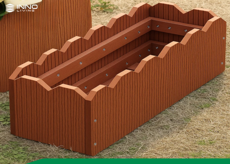 Chậu hoa gỗ nhựa ngoài trời