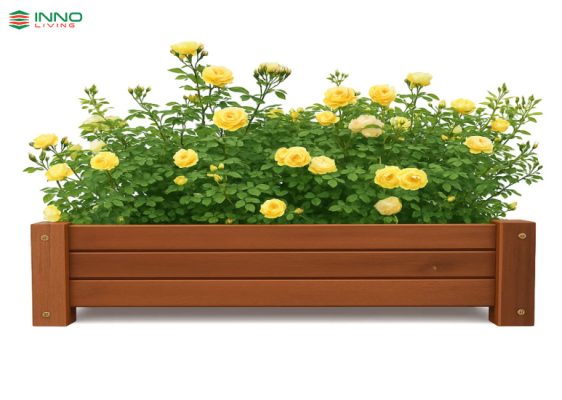 Chậu hoa gỗ nhựa ngoài trời