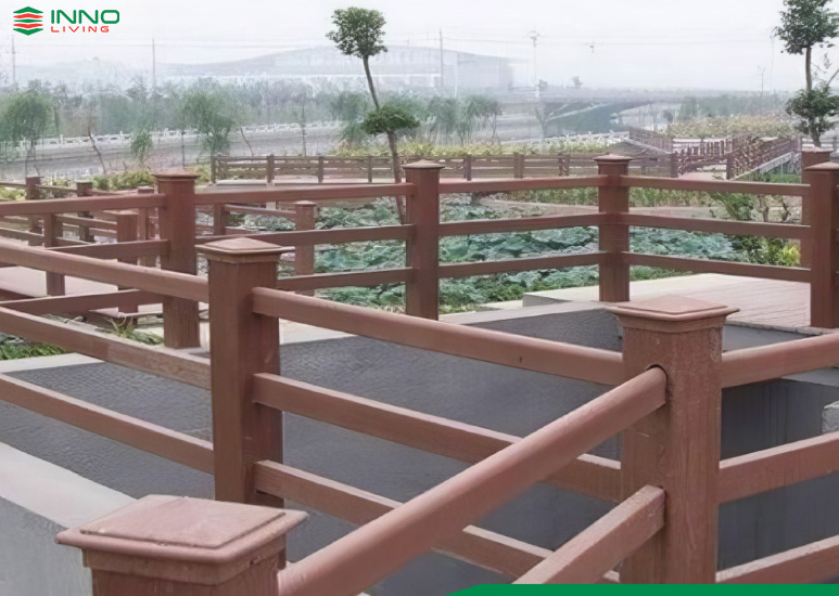 Lan can gỗ nhựa ngoài trời