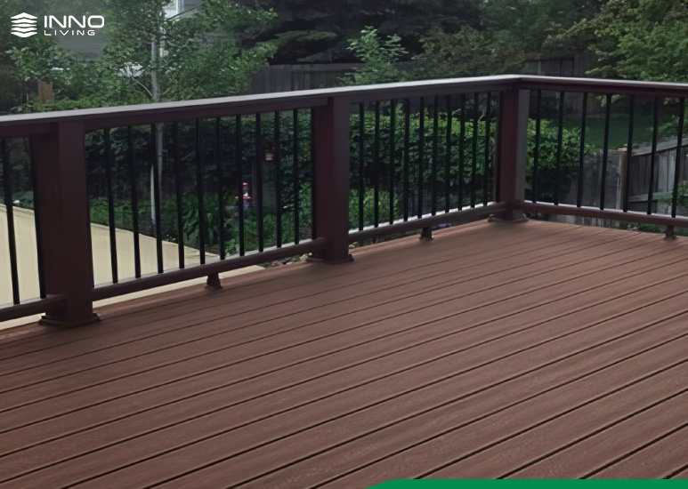 Lan can gỗ nhựa ngoài trời