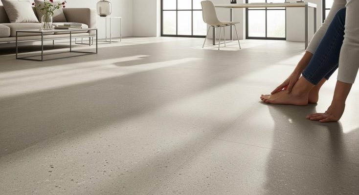 Sàn vinyl vân bê tông: Lựa chọn bền đẹp cho công trình hiện đại