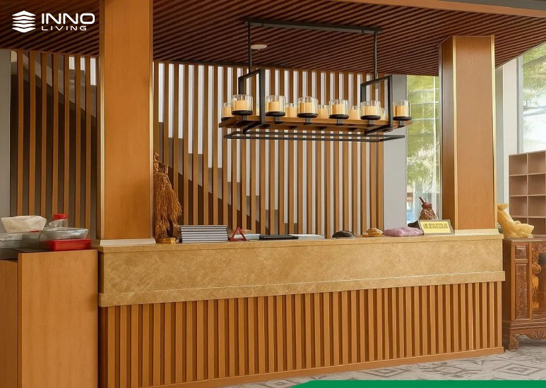 Thanh lam – Cột gỗ nhựa trong nhà 